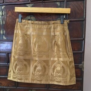 Elegant VINTAGE Vivienne Tam Gold mini Skirt